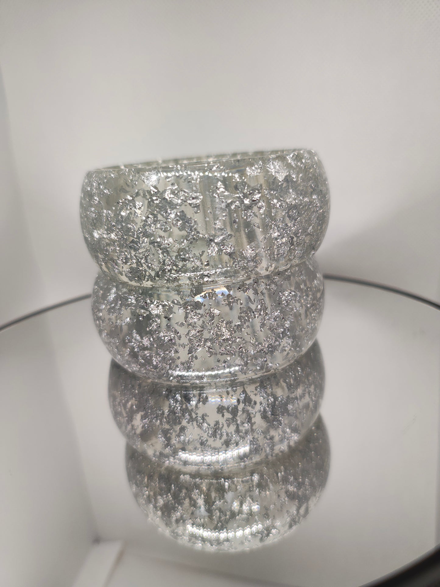 Bracelet en résine argenté