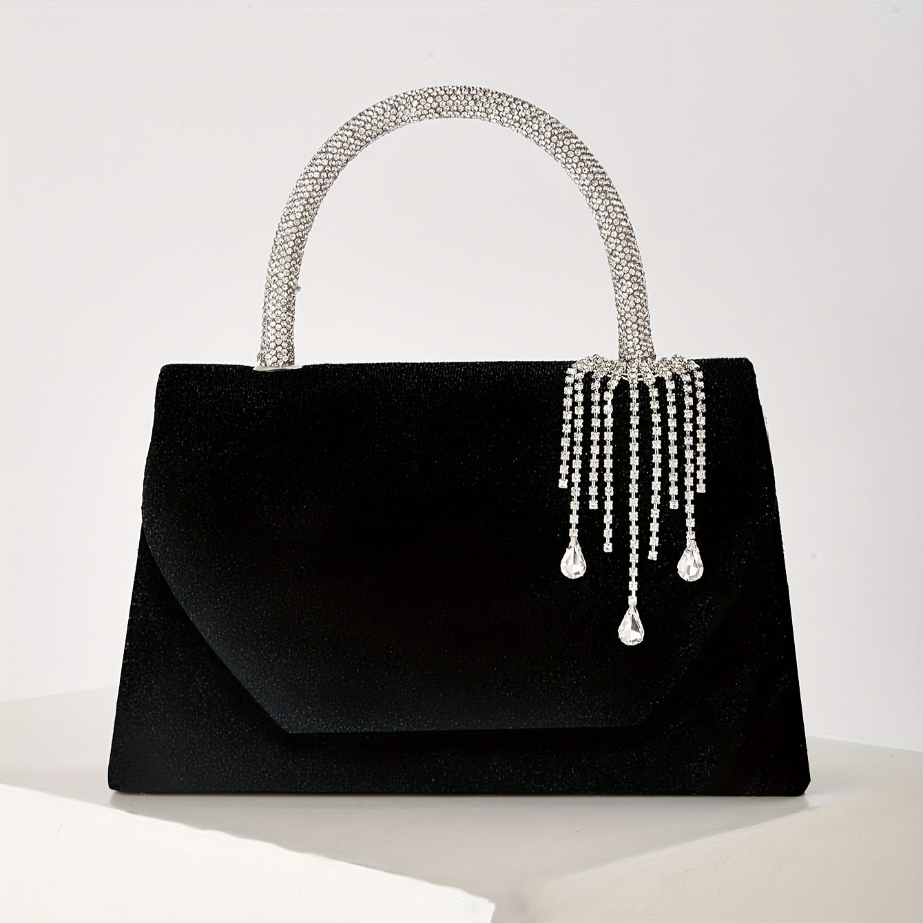 Women's Elegant Rhinestone Evening Handbag & Crossbody Bag with Detachable Chain Strap - Luxury Prom, Wedding, Party Purse in Burgundy/Black - Closure & Lining - Sparkling Clutch for Formal Events, Prom Dress Accessory - Plus