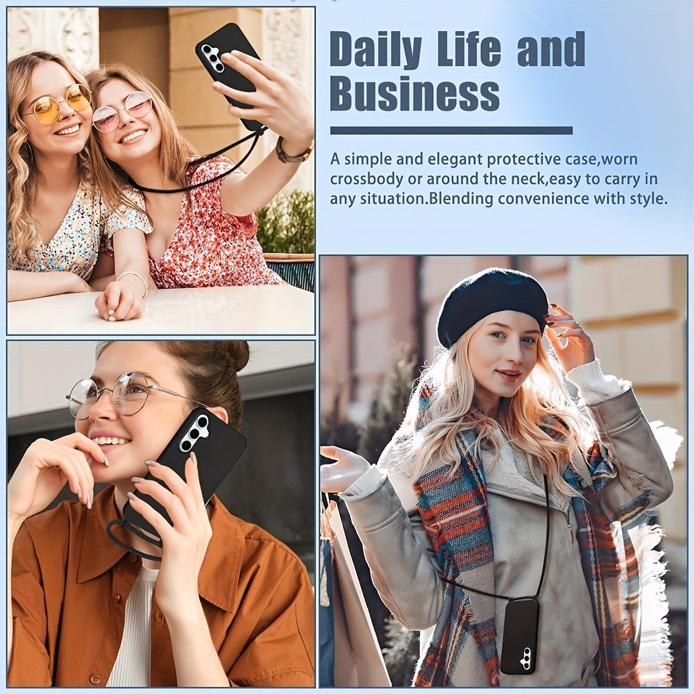 Lanyard Phone Case for Samsung for galaxy S25 Ultra, Featuring an Adjustable Necklace And a Soft Neck Lanyard for Shock Absorption. Compatible with for samsung for galaxy S24, S23, S22, S21 Ultra Plus, And S21 FE, This Luxury