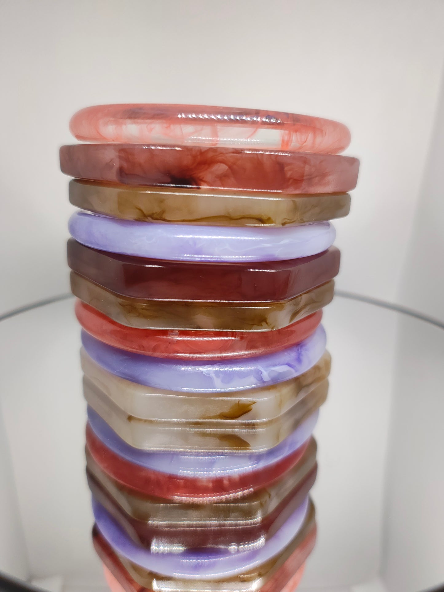 bracelets en résine multicolore, jonc resin