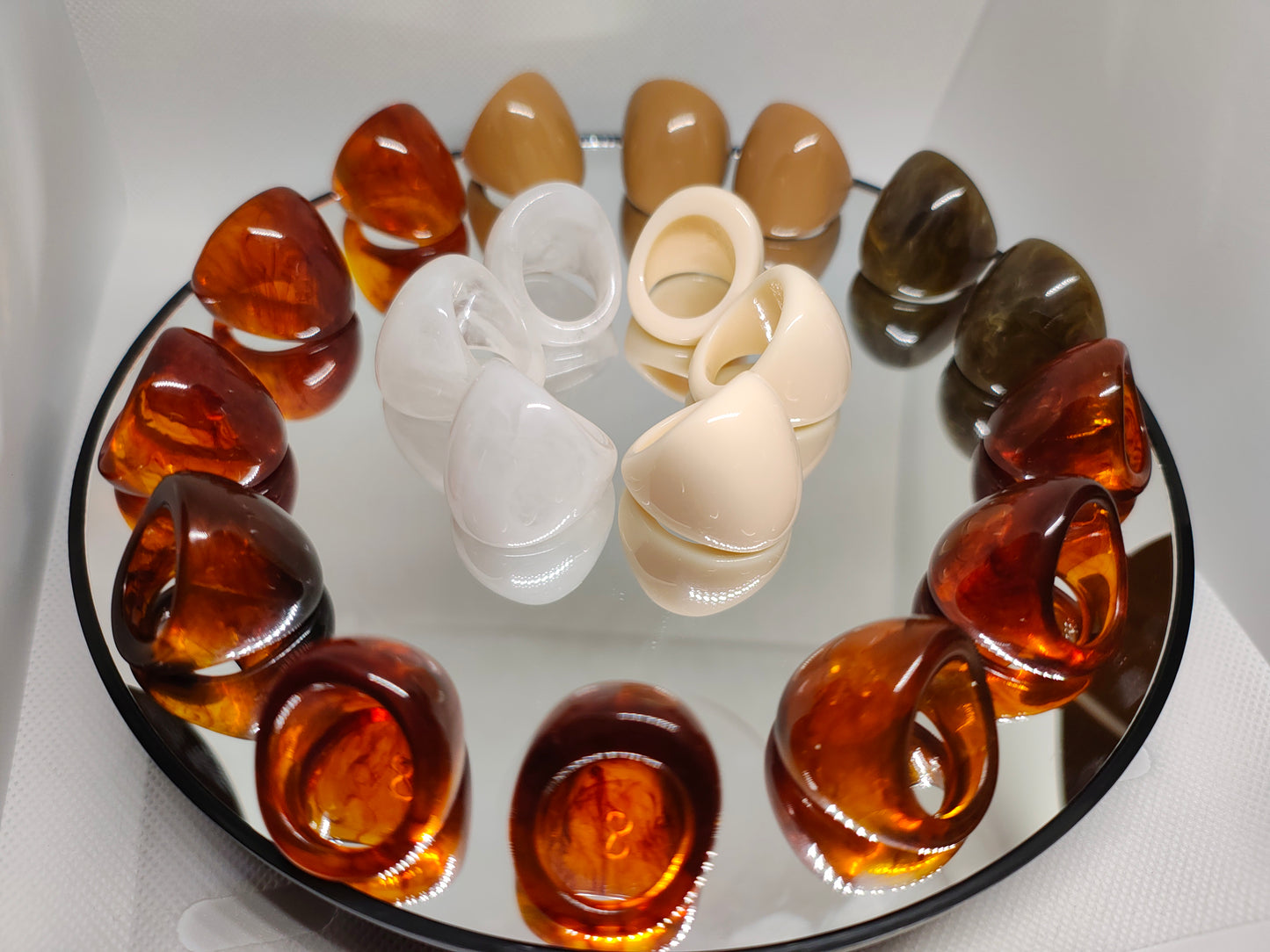 Grosse bague en résine infini