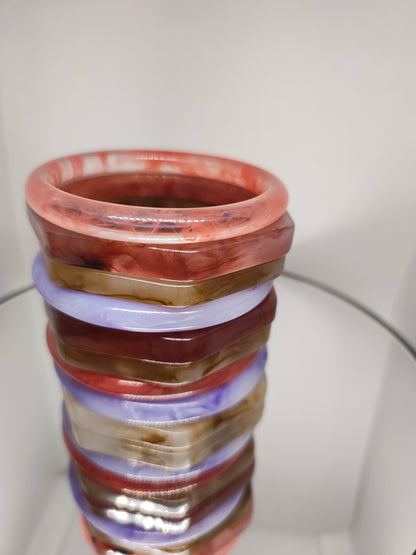 bracelets en résine multicolore, jonc resin