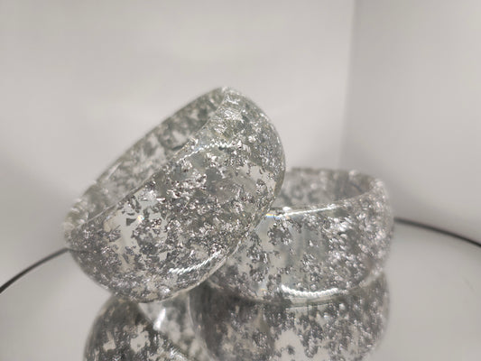 Bracelet en résine argenté