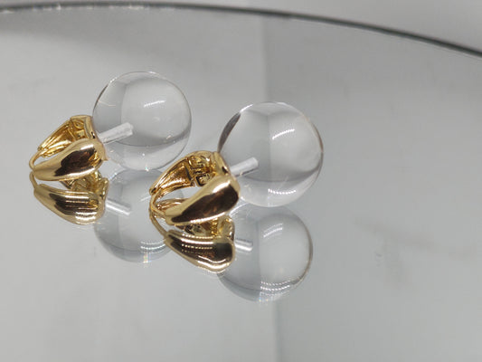 Boucles d'oreilles transparente et doré
