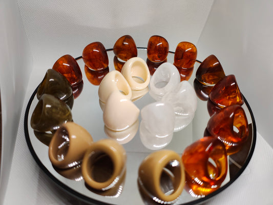 Grosse bague en résine infini