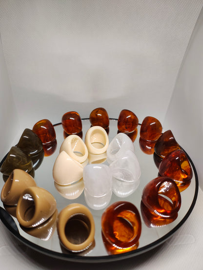 Grosse bague en résine infini