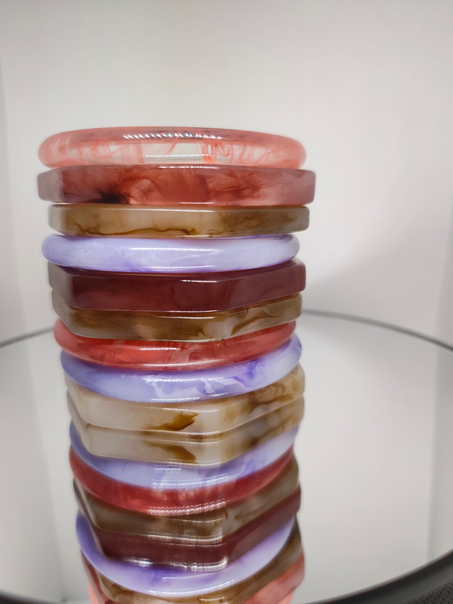 bracelets en résine multicolore, jonc resin